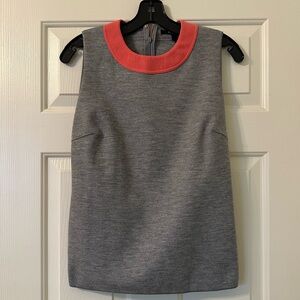 NWT Derek Lam Sleeveless Gray Wool Top with Coral Neckline size US 6 / IT 42